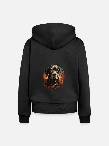 Hund - Frauen Premium Bio Zip Hoodie - Schwarz