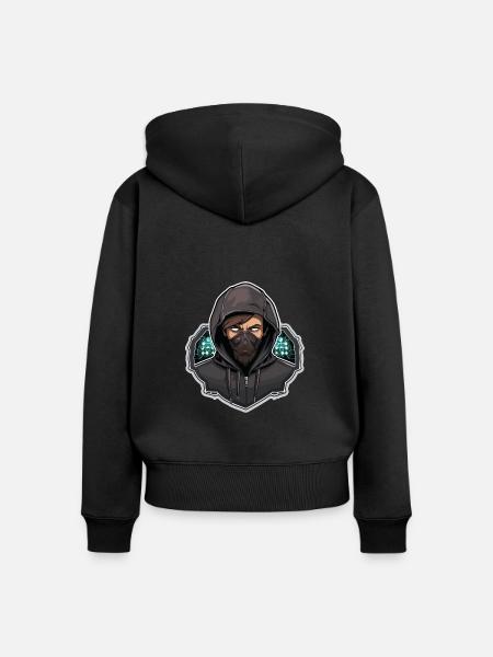 Ethical Hacker - Illustration - Frauen Premium Bio Zip Hoodie - Schwarz