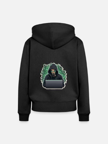 Ethical Hacker - Illustration - Frauen Premium Bio Zip Hoodie - Schwarz