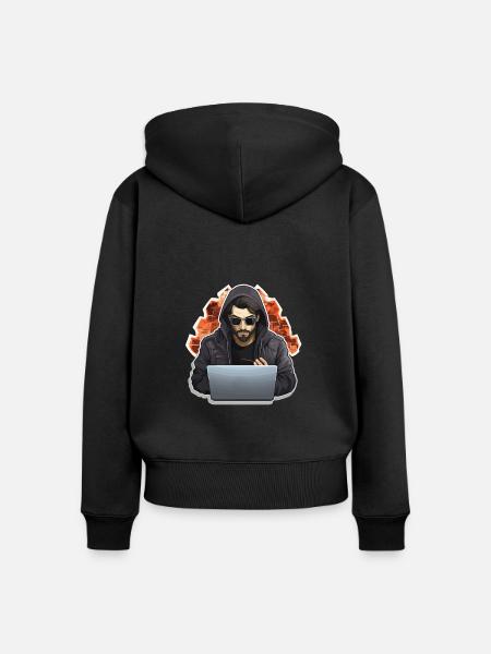 Ethical Hacker - Illustration - Frauen Premium Bio Zip Hoodie - Schwarz