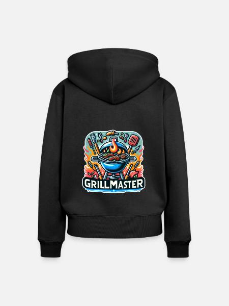 GrillMaster - Grill Illustration - Frauen Premium Bio Zip Hoodie - Schwarz