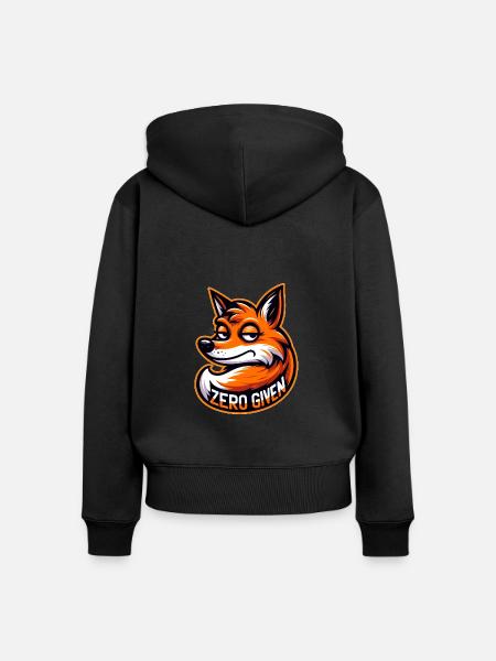 Zero Given - Fuchs Illustration - Frauen Premium Bio Zip Hoodie - Schwarz