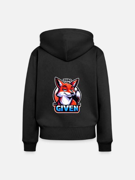 Zero Given - Fuchs Illustration - Frauen Premium Bio Zip Hoodie - Schwarz