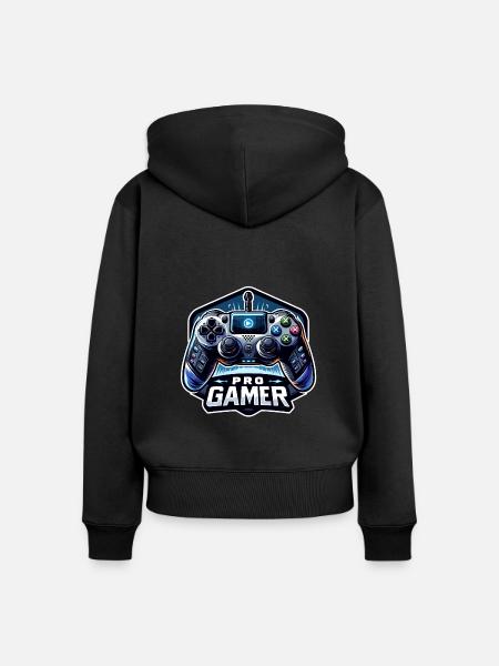 Pro Gamer - Controller Illustration - Frauen Premium Bio Zip Hoodie - Schwarz
