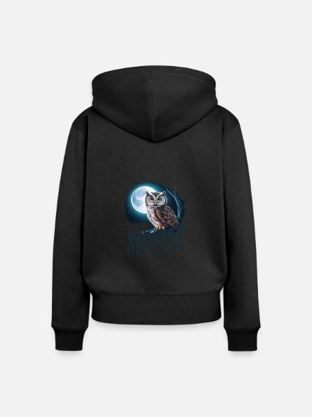 Ich bin ein Nachtmensch. - Frauen Premium Bio Zip Hoodie - Schwarz