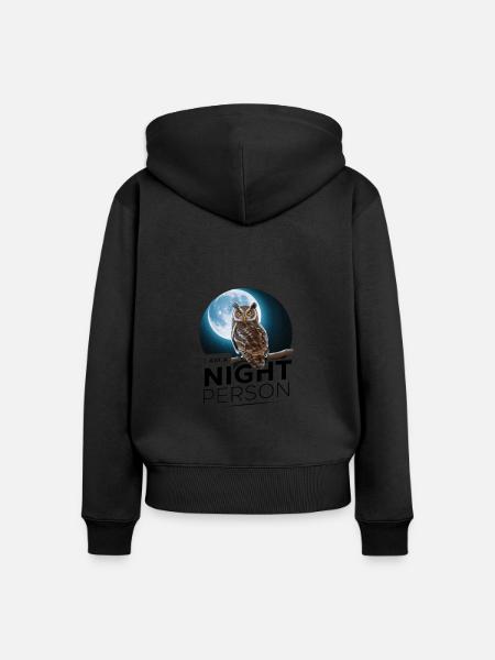 Ich bin ein Nachtmensch. - Frauen Premium Bio Zip Hoodie - Schwarz