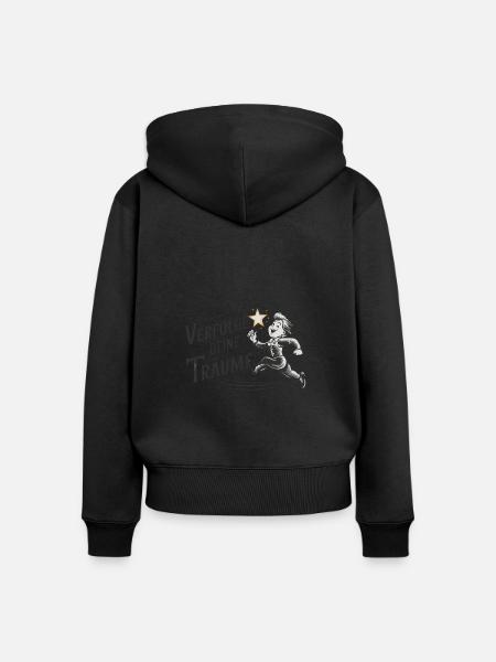 Verfolge deine Träume - Frauen Premium Bio Zip Hoodie - Schwarz
