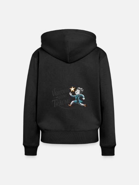 Verfolge deine Träume - Frauen Premium Bio Zip Hoodie - Schwarz