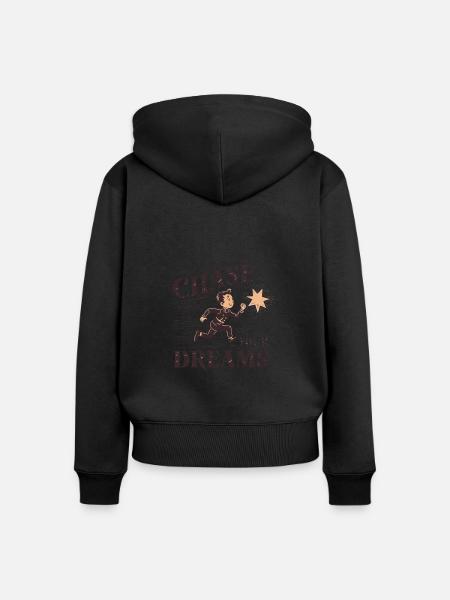 Verfolge deine Träume - Frauen Premium Bio Zip Hoodie - Schwarz