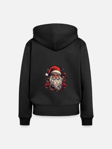 Weihnachtsmann - Frauen Premium Bio Zip Hoodie - Schwarz