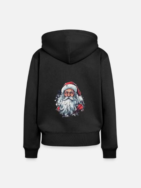 Weihnachtsmann - Frauen Premium Bio Zip Hoodie - Schwarz