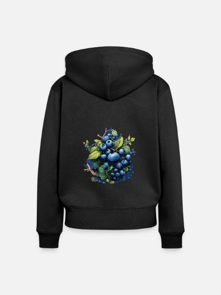 Blaubeere - Frauen Premium Bio Zip Hoodie - Schwarz