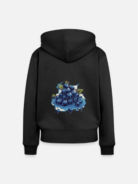 Blaubeere - Frauen Premium Bio Zip Hoodie - Schwarz
