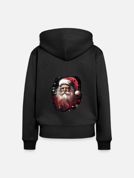 Weihnachtsmann - Frauen Premium Bio Zip Hoodie - Schwarz