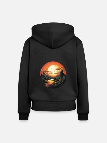 Landschaft - Frauen Premium Bio Zip Hoodie - Schwarz