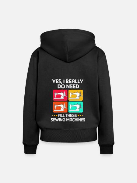 Nähen Nähmaschine Schneiderin - Frauen Premium Bio Zip Hoodie - Schwarz