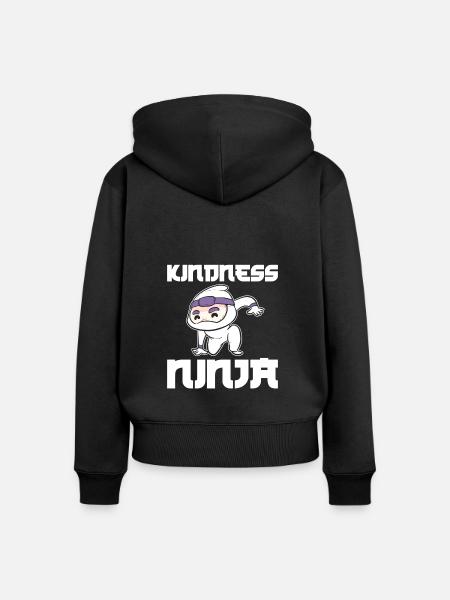 Mobbing Ninja - Frauen Premium Bio Zip Hoodie - Schwarz