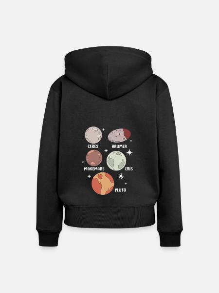 Sonnensystem Universum - Frauen Premium Bio Zip Hoodie - Schwarz
