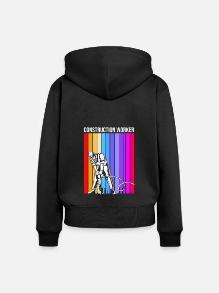 Bauarbeiter Baustelle - Frauen Premium Bio Zip Hoodie - Schwarz