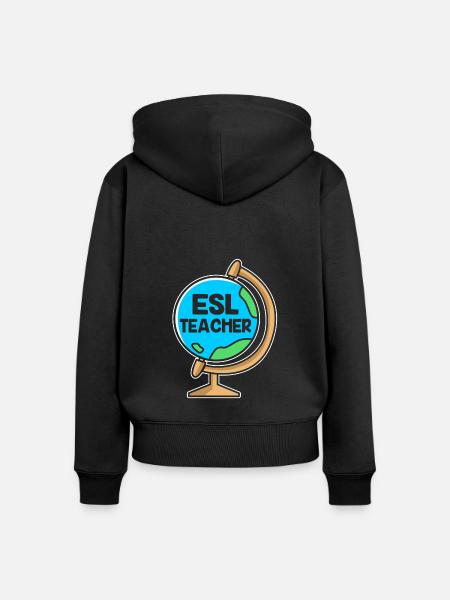 Englischlehrerin Englisch Lehrer - Frauen Premium Bio Zip Hoodie - Schwarz