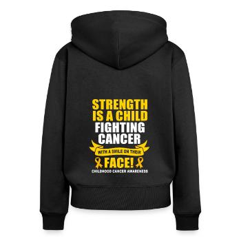 Enfant Cancer - Sweat à capuche zippé Premium bio Femme - noir - Dos - Julia (174cm)