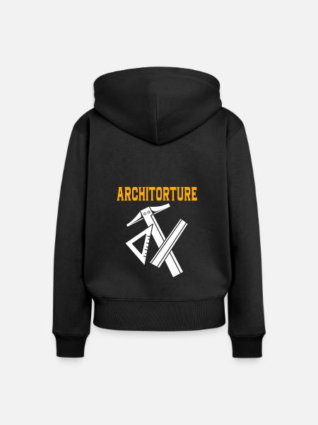Architektur - Frauen Premium Bio Zip Hoodie - Schwarz