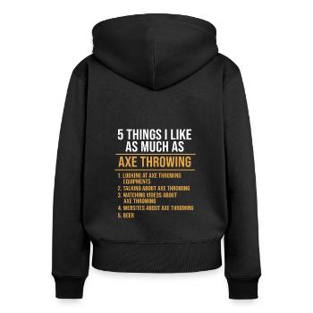 Hache - Sweat à capuche zippé Premium bio Femme - noir - Dos - Julia (174cm)