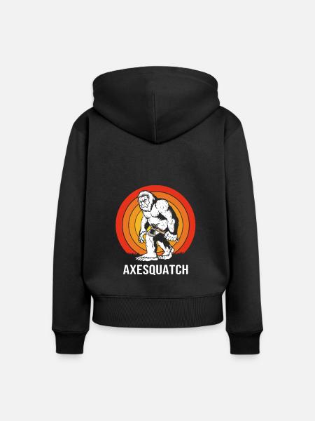 Axt Wurf - Frauen Premium Bio Zip Hoodie - Schwarz
