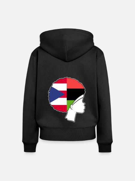 Afro Latina - Frauen Premium Bio Zip Hoodie - Schwarz