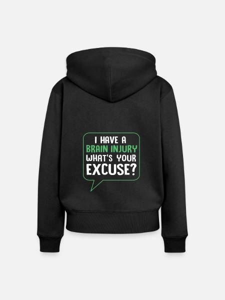 Schädel Hirn Trauma - Frauen Premium Bio Zip Hoodie - Schwarz