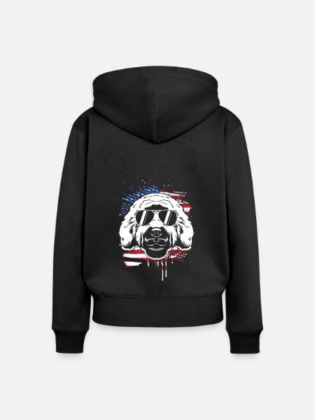 Goldendoodle - Frauen Premium Bio Zip Hoodie - Schwarz