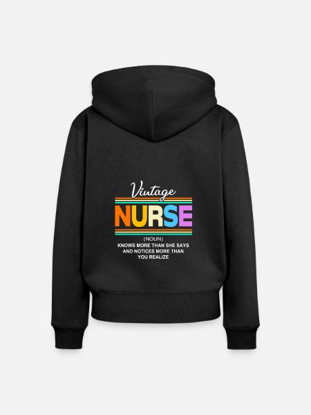 Krankenschwester Rente - Frauen Premium Bio Zip Hoodie - Schwarz