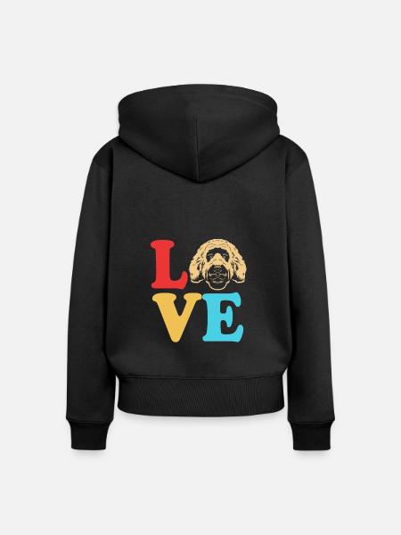 Goldendoodle - Frauen Premium Bio Zip Hoodie - Schwarz