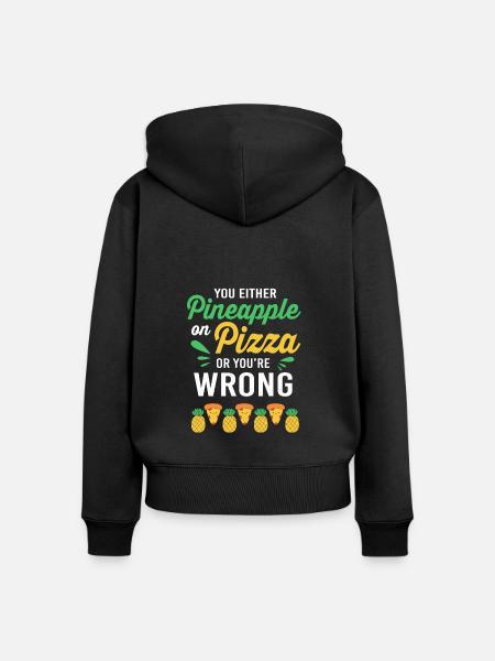 Pizza Hawaii Pizza Ananas - Frauen Premium Bio Zip Hoodie - Schwarz