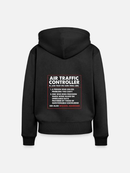 Fluglotse - Frauen Premium Bio Zip Hoodie - Schwarz