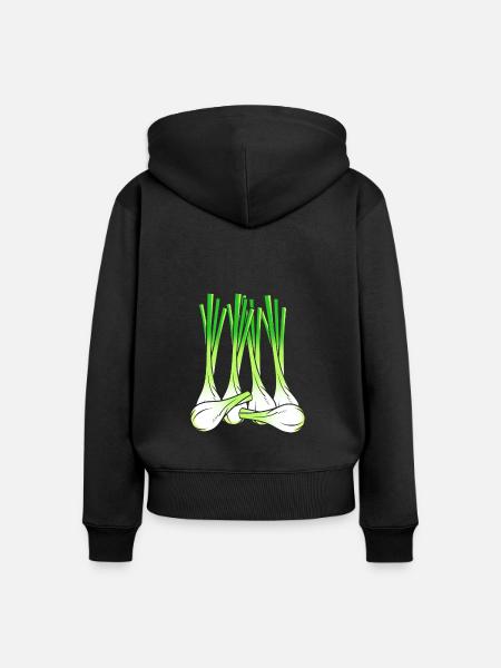 Zwiebel - Frauen Premium Bio Zip Hoodie - Schwarz