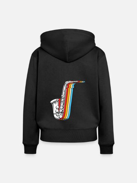 Saxophon Saxophonist - Frauen Premium Bio Zip Hoodie - Schwarz
