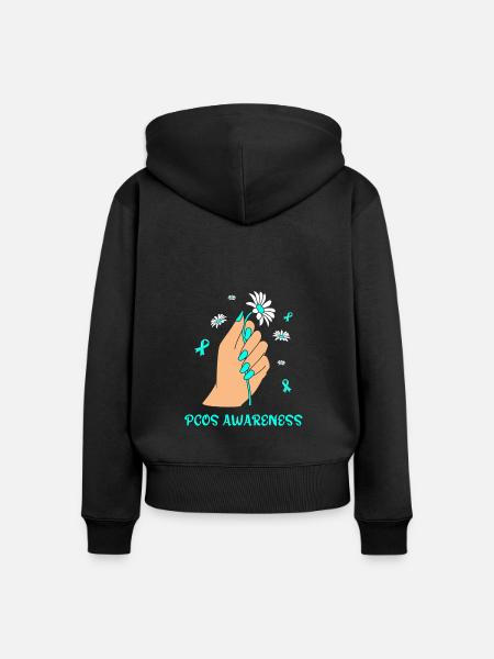 Pcos-Bewusstsein - Frauen Premium Bio Zip Hoodie - Schwarz