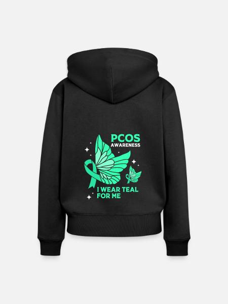 Pcos-Bewusstsein - Frauen Premium Bio Zip Hoodie - Schwarz