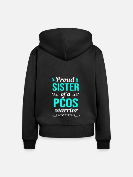Pcos-Bewusstsein - Frauen Premium Bio Zip Hoodie - Schwarz