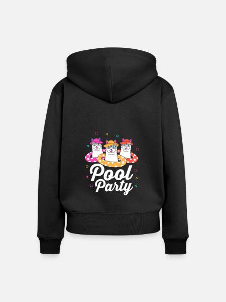 Pool Party - Frauen Premium Bio Zip Hoodie - Schwarz