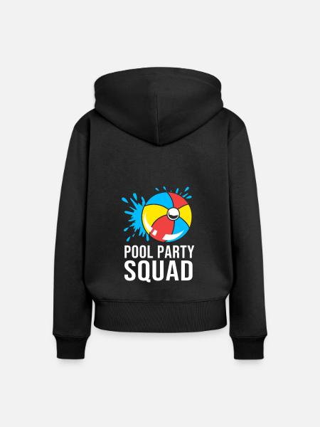 Pool Party - Frauen Premium Bio Zip Hoodie - Schwarz