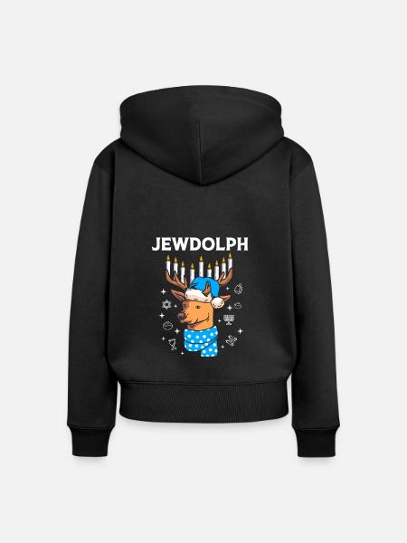 Chanukkah - Frauen Premium Bio Zip Hoodie - Schwarz