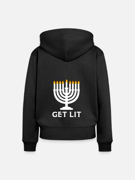 Chanukkah - Frauen Premium Bio Zip Hoodie - Schwarz