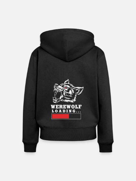 Werwolf - Frauen Premium Bio Zip Hoodie - Schwarz