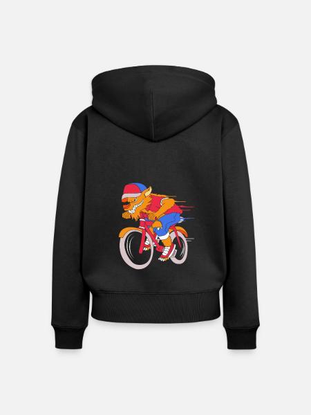 Werwolf - Frauen Premium Bio Zip Hoodie - Schwarz