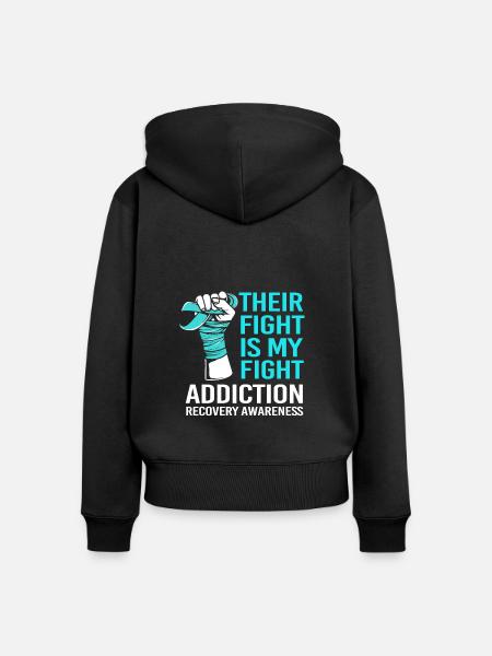Drogenfrei Sucht Süchtig - Frauen Premium Bio Zip Hoodie - Schwarz