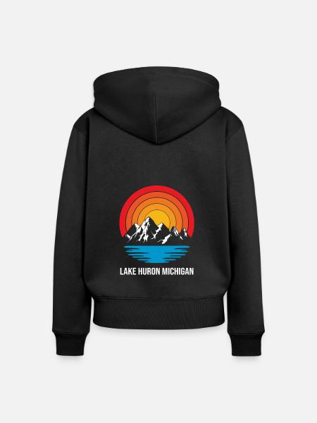 Great Lakes - Frauen Premium Bio Zip Hoodie - Schwarz