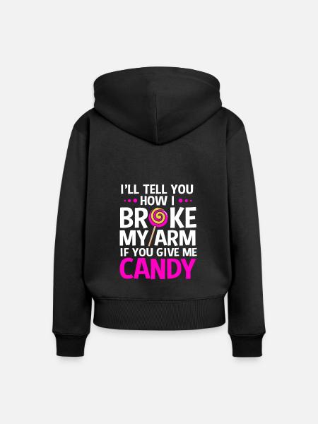 Gebrochener Arm Knochen Knochenbruch - Frauen Premium Bio Zip Hoodie - Schwarz