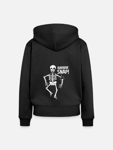 Gebrochener Arm Knochen Knochenbruch - Frauen Premium Bio Zip Hoodie - Schwarz